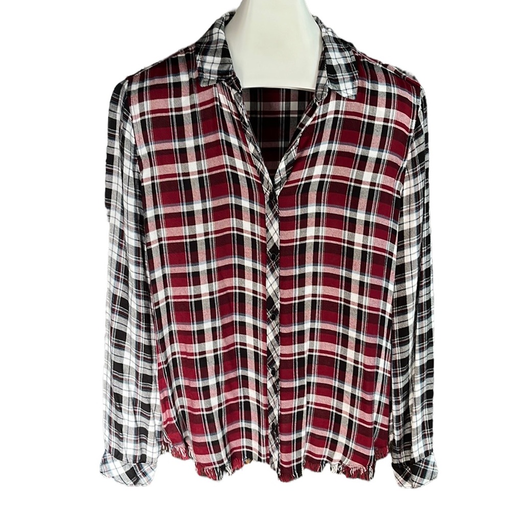 Catherine Malandrino raw hem button down